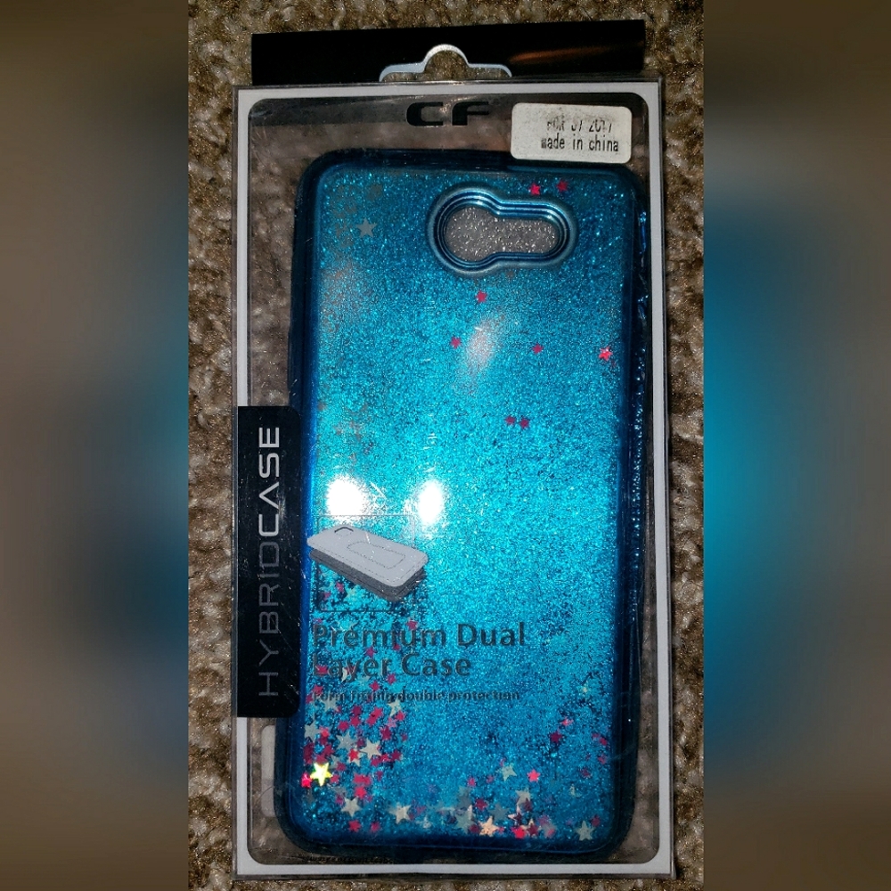 Blue Glitter Mobile Phone Case for Samsung Galaxy J7